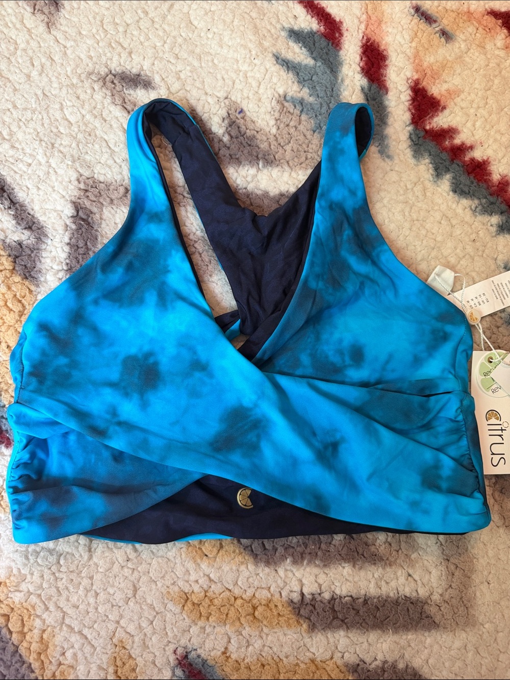 Citrus Reversible Swim Top Medium